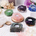 Natural Amethyst White Crystal Candle Holder Ornament Original Stone Candle Holder Natural Decorative Ornament