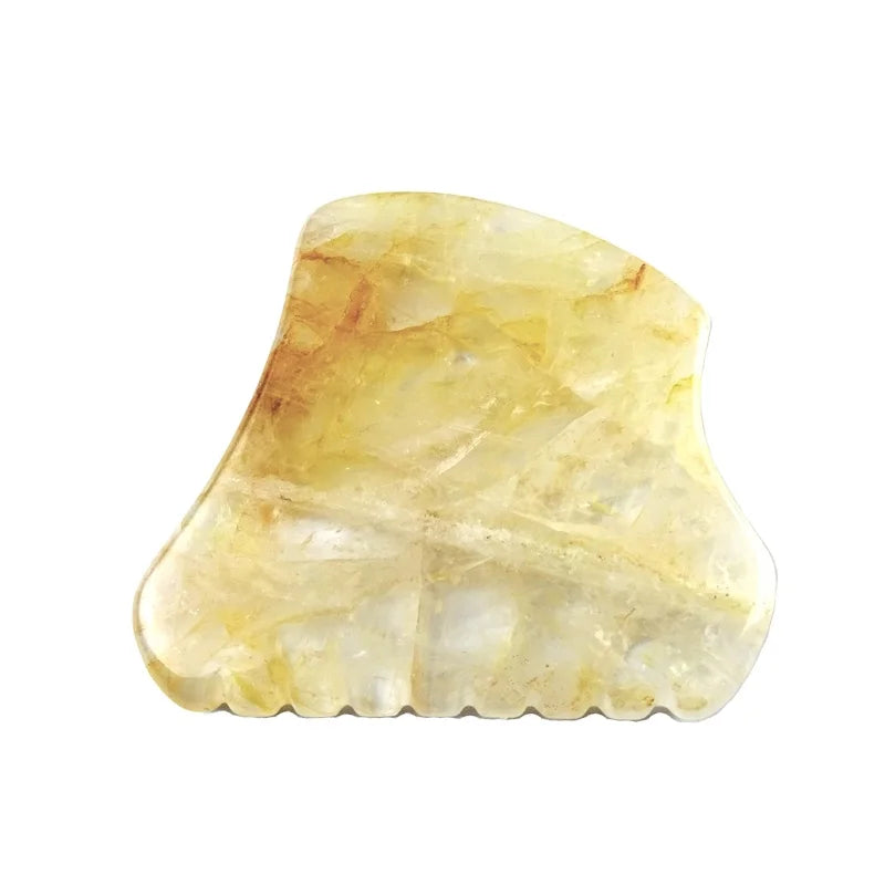 Yellow Citrine Stone Gua Sha Massager Facial Tools Visage Avec Logo Jade Guasha Massage Stone for Skin