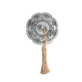 Customized Antique Gold/Silver Portable Cosmetic Makeup Mirror Zinc Alloy Flower Pattern Tassels Handheld Electroplated Mirror