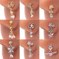 Gaby New Long Dangle Nose Ring Women Piercing Stainless Steel Nose Ring Bulk butterfly Dangling Nose Stud Body Piercing Jewelry