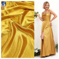 YX705 Luxurious 200gsm Polyester Golden Satin Dress Fabric Super Soft Silky Smooth Woven Design Free Sample Available