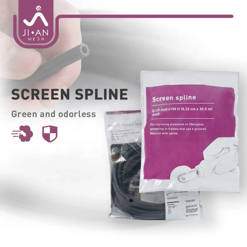 Different Sizes Window Screen Spline Sealing Strip for Door and Window Glass Rubber Seal Strip Retainer Easy Insert Rubber Strip