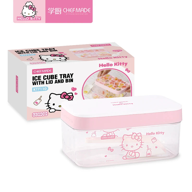 CHEFMADE KT7110 Eco-Friendly BPA Free Portable Silicone Ice Cube Tray with Lid and Ice Storage Bin