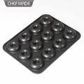 CHEFMADE WK9875 Carbon Steel Nonstick Bakeware Oven Baking 12 Cavity 12Cup Non Stick Bakery Tray Non-stick Cake Mold Donut Pan