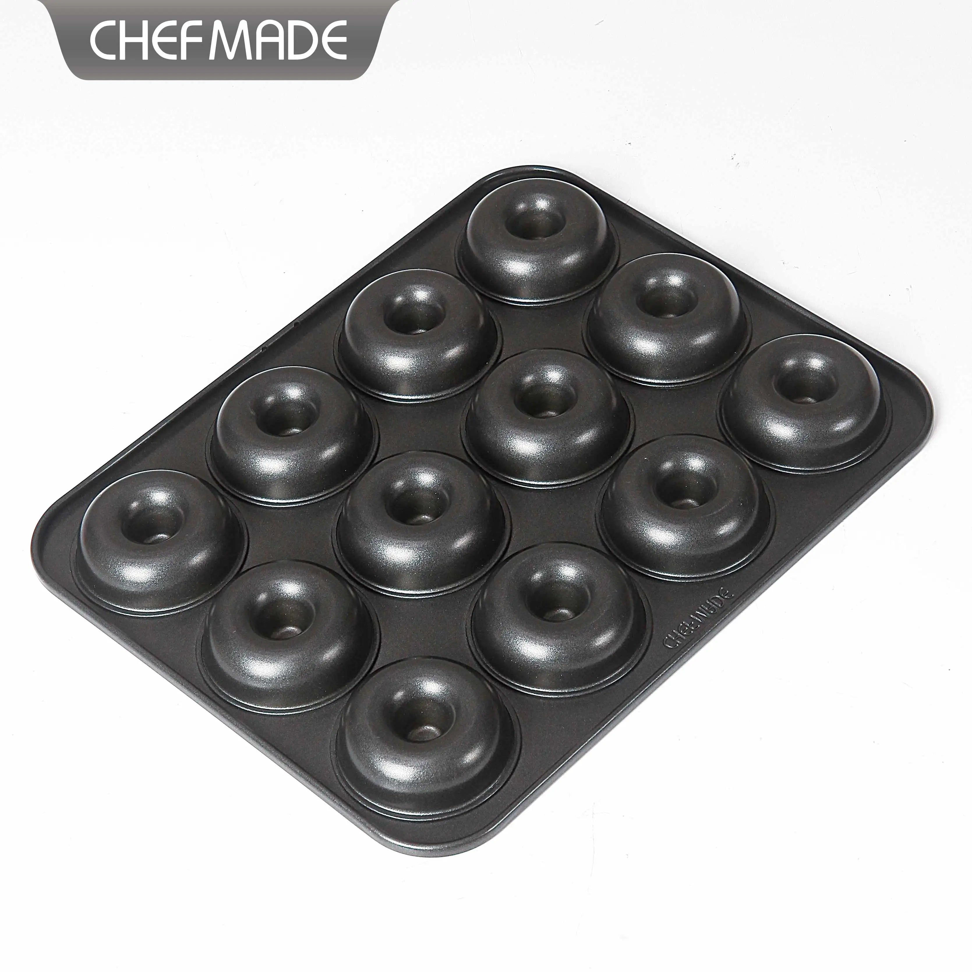CHEFMADE WK9875 Carbon Steel Nonstick Bakeware Oven Baking 12 Cavity 12Cup Non Stick Bakery Tray Non-stick Cake Mold Donut Pan