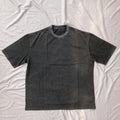 Hip Hop Muscle Fit Curved Hem Black Cotton Quantity Trend Vintage Wash Hole Men T Shirt