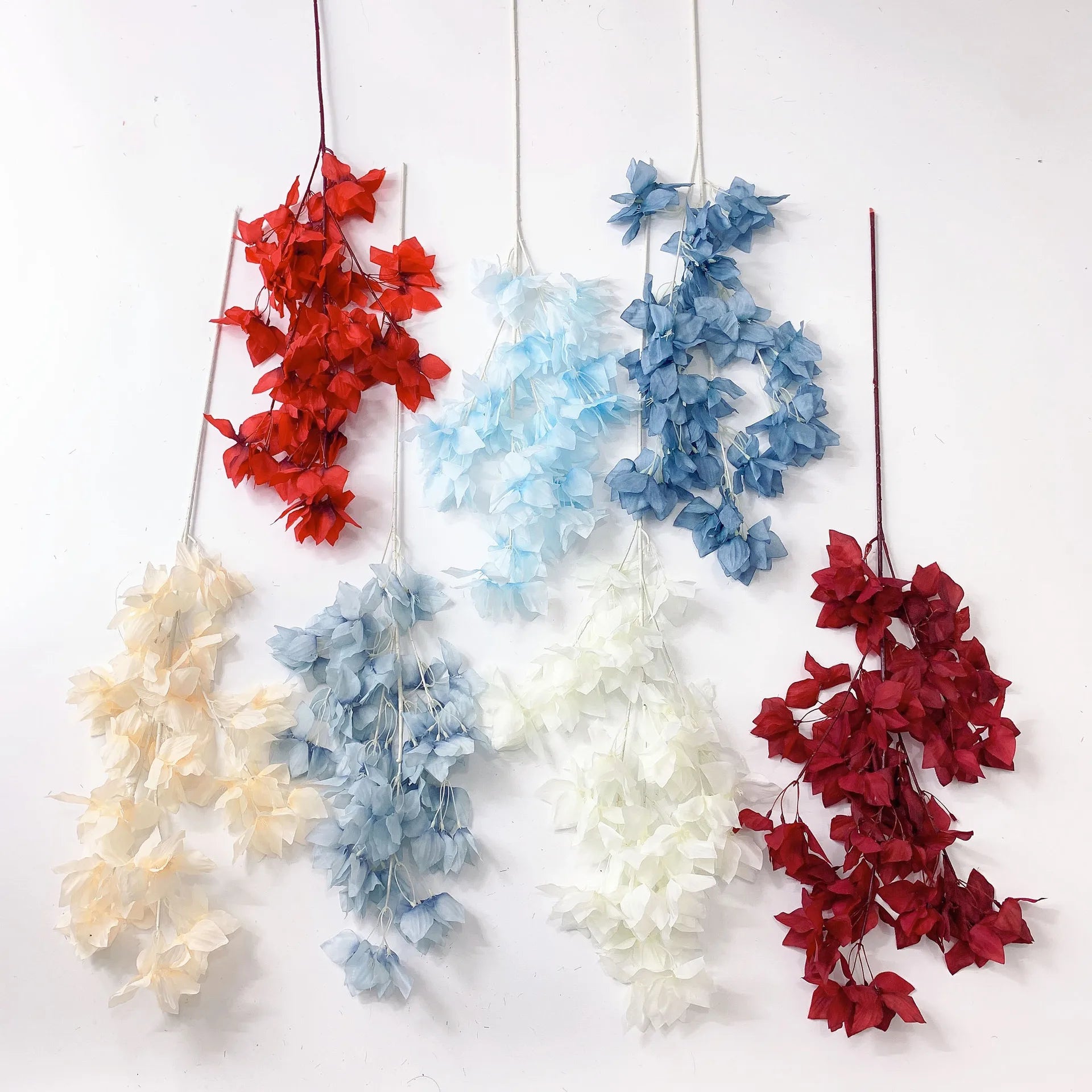 Wholesale Silk Hanging Artificial Flowers Bougainvillea Plants for Home Wedding Decor