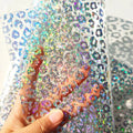 Laser Leopard Print with Fine Glitter Clear Pvc Film Sheets for Making Handbags Cosmetic Bags Shoes Diy Craft Materials
