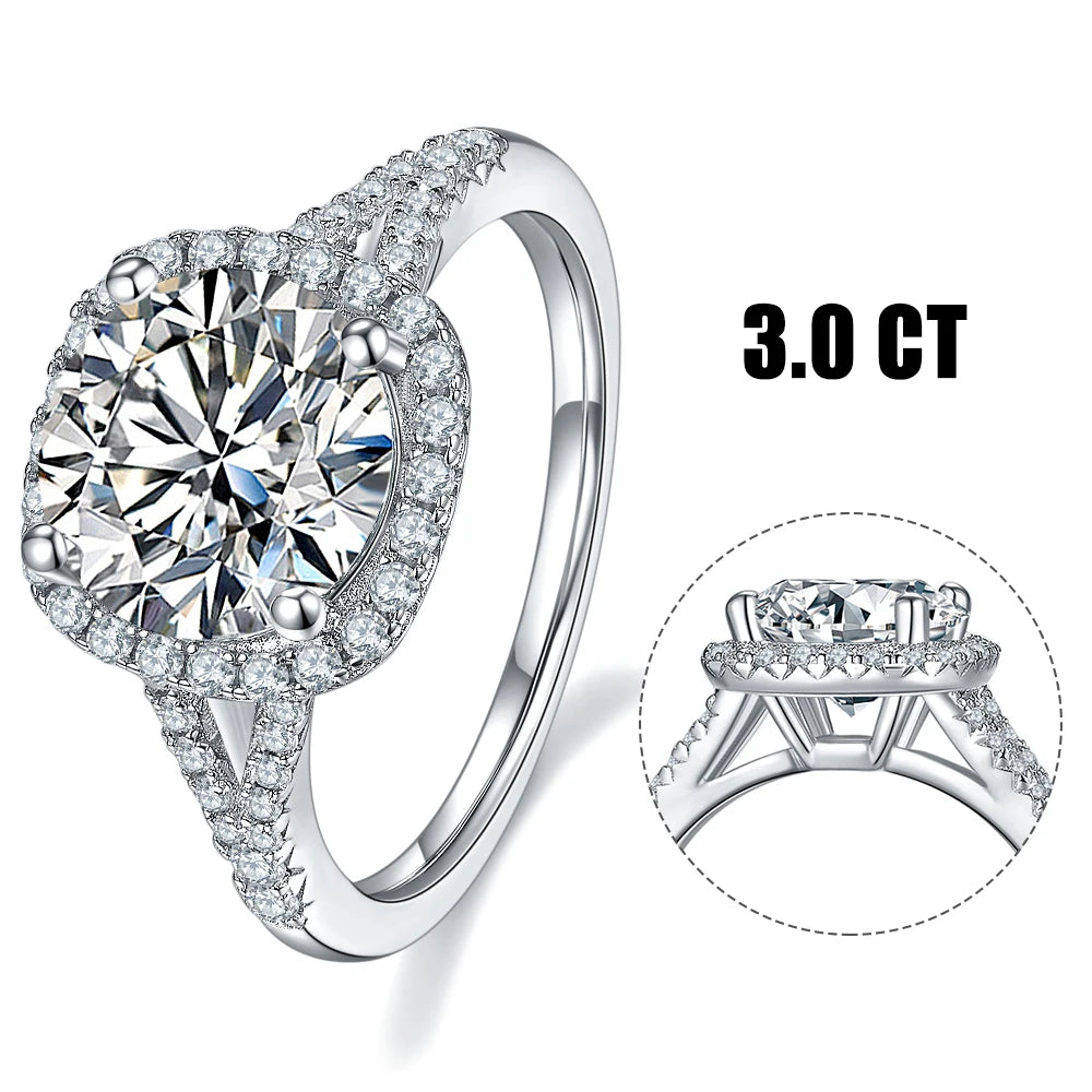 Abiding Jewelry Factory Women Wedding Ring Vvs D Color 3CT Moissanite Ring With GRA Certificate