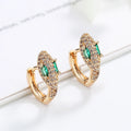 Batch of Unique Bisuteria De Oro Laminado Plated 18k Gold Zirconia Snake Hypoallergernic Huggie Small Hoop Earrings