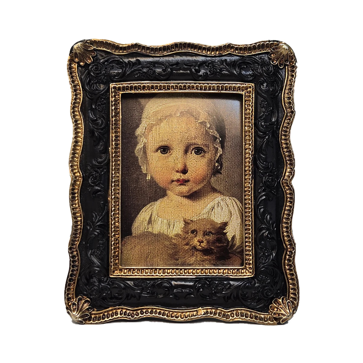 Antique Design 2.5x3.5 Inch Premium Black Resin Frame Classic Vintage American Art Wall Hanging Photo Frame Targeted for Classic