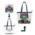 Designer Women's Floral Shoulder Tote Handbags PU Material Large Beach Bags with Custom Design
