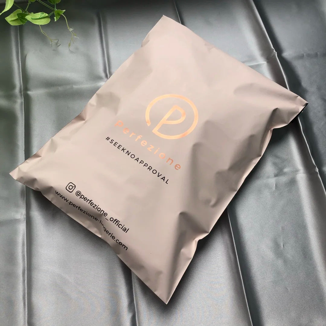 10x13inch High Quality Peach Mailer Custom Printed Rose Logo Poly Mailers Plastic Packaging Express Bag for Clothing