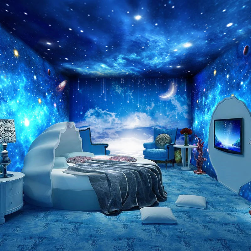 Custom 3D Star Nebula Galaxy Wallpaper Floral 3D Night Sky Wall Painting for Bedroom Sofa TV Background Smallpox Photo Wallpaper