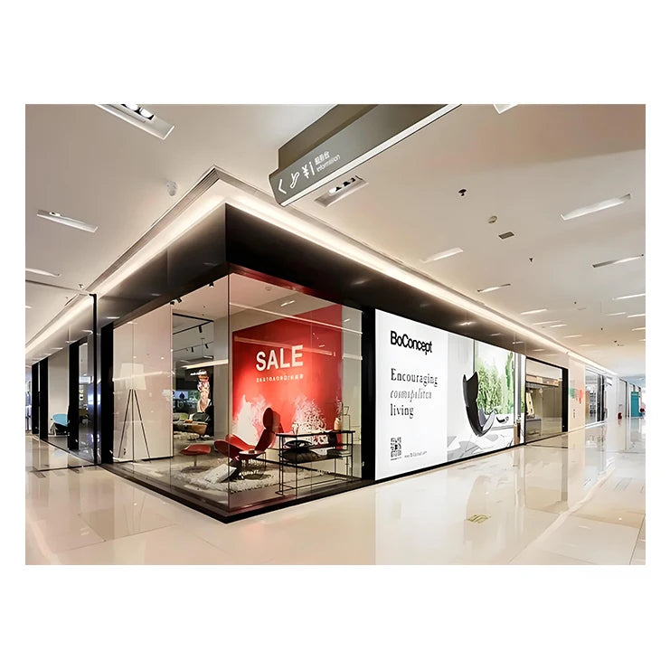 High Cost-Effective P3.91 Flexible LED Transparent Screen for Windows Display in Elevators Retail Stores Education Wayfinding