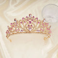 Hot Sale Bride Crown Tiara Elegant Gold Silver Alloy Rhinestone Crown Headpiece for Wedding Engagement Prom Party