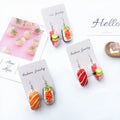 SC Hot Sale Cute Geometric Acrylic Earrings Funny Salmon Earrings Cartoon Resin Sushi Pendant Earrings for Teen Girls