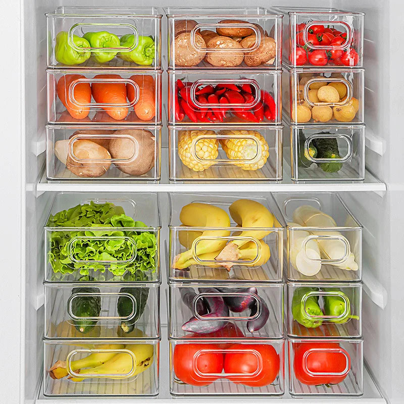 Hot Selling Kitchen Drawer Refrigerator Organizer Food Storage Container with Handle
