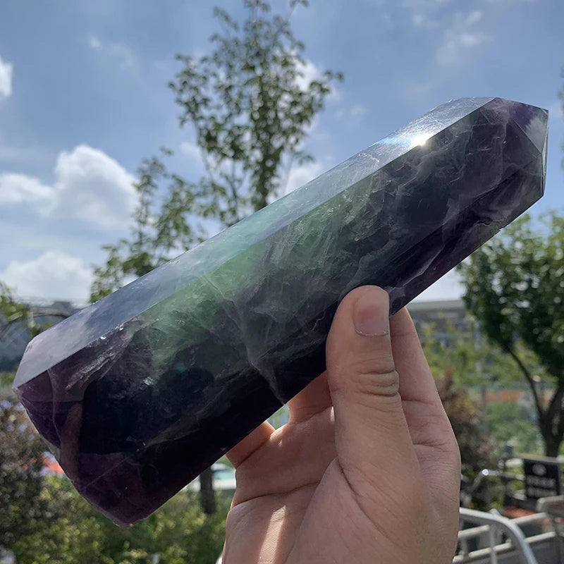 Wholesale  Natural Large Fluorite Crystal Obelisk Raw Quartz Crystal Points Tower for Feng Shui Decoration