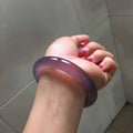 54-62mm Chinese Natural Purple Chalcedony Bangles Brazilian Purple Agate Bangles Violet Primary Colors Jade Bangles NaturalStone