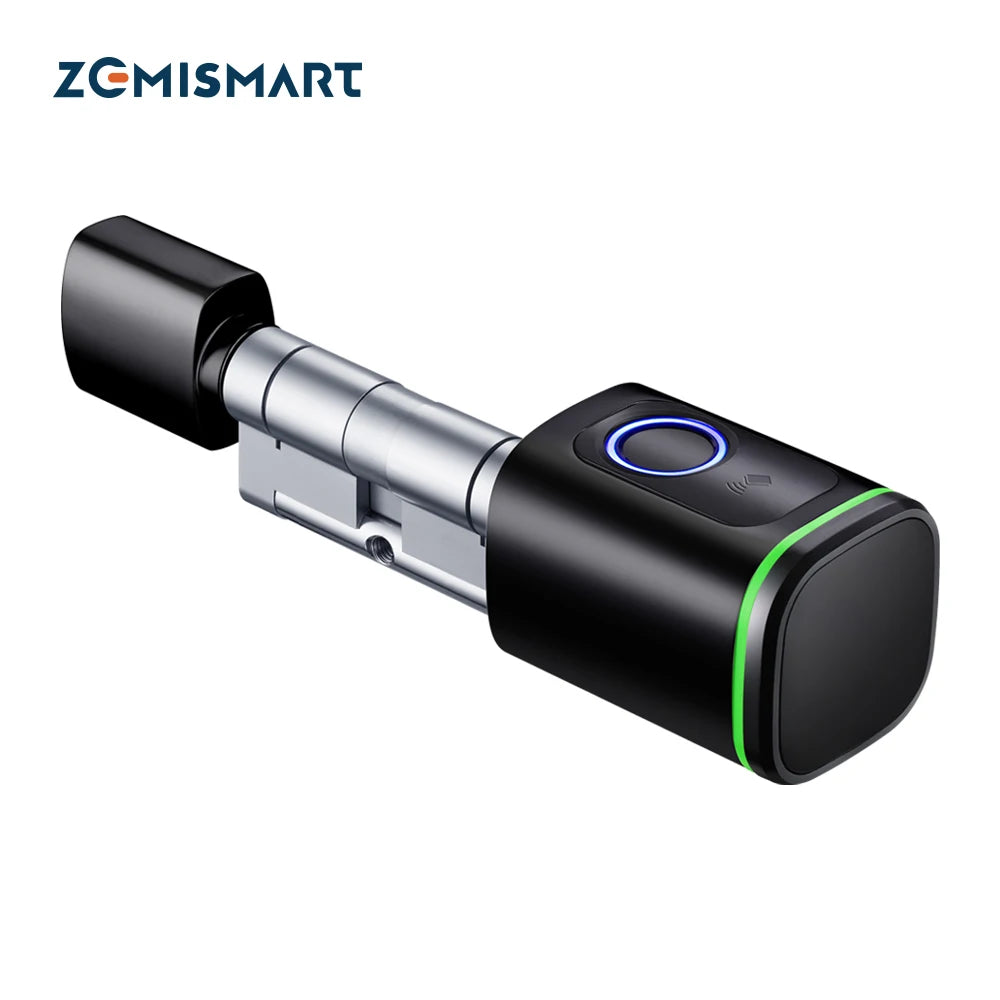 Zemismart DIY Electronic Lock Core TUYA BLE Smart Fingerprint Door Lock Cylinder App Control with Black Key IC for Home Use