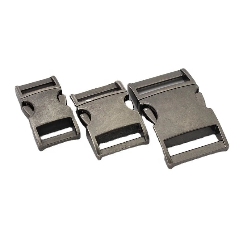 Metal Side Release Buckle 16/20/26mm Old Silver Metal Side Release Buckle Adjustable Belt Strap Buckles Lock Hardware