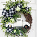 Handmade PVC 30cm Green Modern Artificial Christmas Wreath Door/Wall Hanging Flower Ring for Venue Wedding Party Supplies