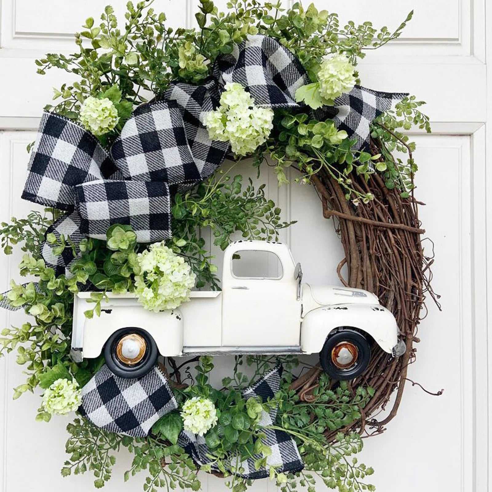Handmade PVC 30cm Green Modern Artificial Christmas Wreath Door/Wall Hanging Flower Ring for Venue Wedding Party Supplies