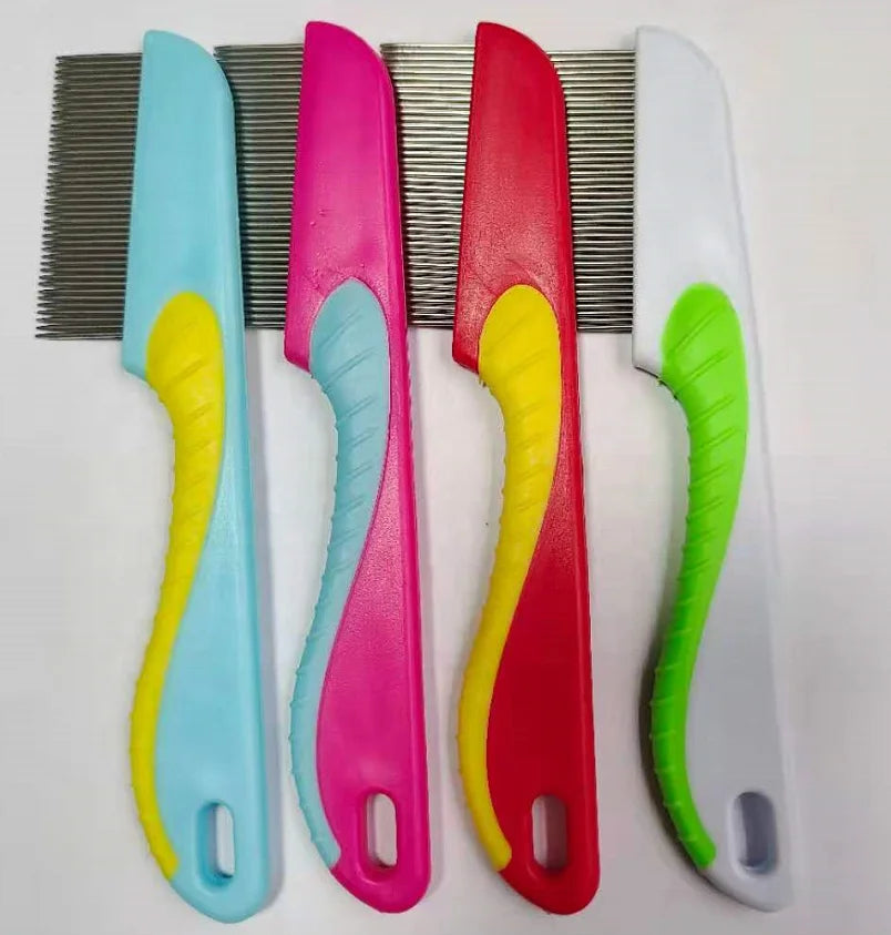 D-210923-3 Plastic + Stainless Steel Blue/ Rose Red/red /white  Deinsectization Pet Comb