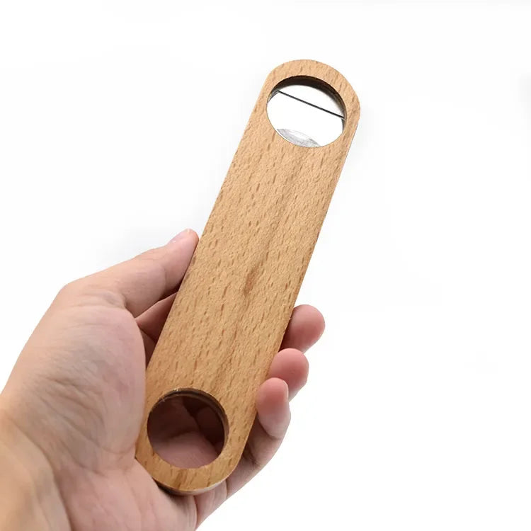 Custom Design Logo Wooden Beer Bottle Opener Wooden Handle Opener for Wedding Bar