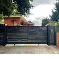 High Quality Morden Style Automatic Driveway Sliding Main Gates Aluminum Alloy for Outdoor Villas Courtyard Sliding Gates