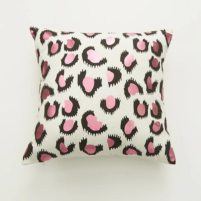 Wholesale Modern Square Eco-friendly Polyester Throw Gold Pillow Covers with Invisible Zipper Geometric Striped Patchwork Design