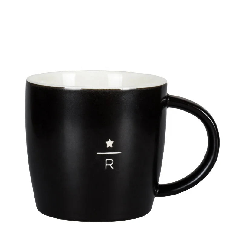 Matte Black White 400ml 16OZ Handmade Porcelain Ceramic Mug Dishwasher Safe Customizable Logo 240ml Tea Coffee Hot for Giveaways