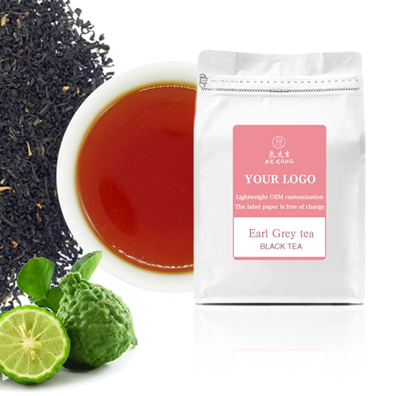 Natural Earl Grey Black Tea OEM Packaging Free Customized Labels Premium Loose Leaf Tea Blend with Bergamot & Vanilla 100g/bag