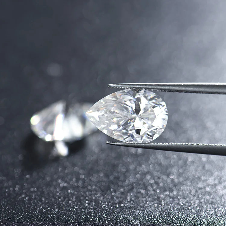 Wuzhou Xingyue Wholesale Best Loose Stones Synthetic Lab Diamond Pear White Mossanite Moissanite Gemstone Vvs for Ring Jewelry