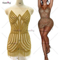 WDP-420 Rhinestone Dress Applique With Fringe for Dance Costume Garment