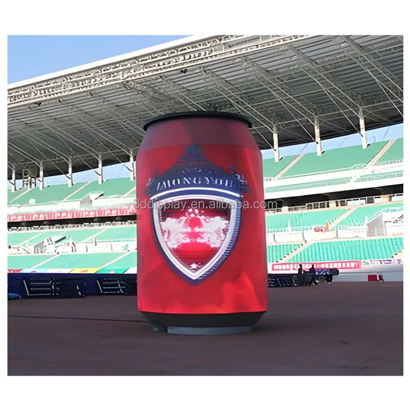 Flexible Rgb Pattern Graffiti Scrolling Display Screen Panel Creative Design Drink P2 Can LED Screen Indoor Flexible Led Display