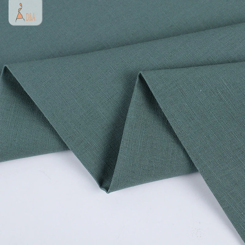 Wholesale 55% Linen 45% Cotton Fabric 135gsm Woven Plain Dyed Linen Cotton Blend Fabric for Dress Shirt Garment