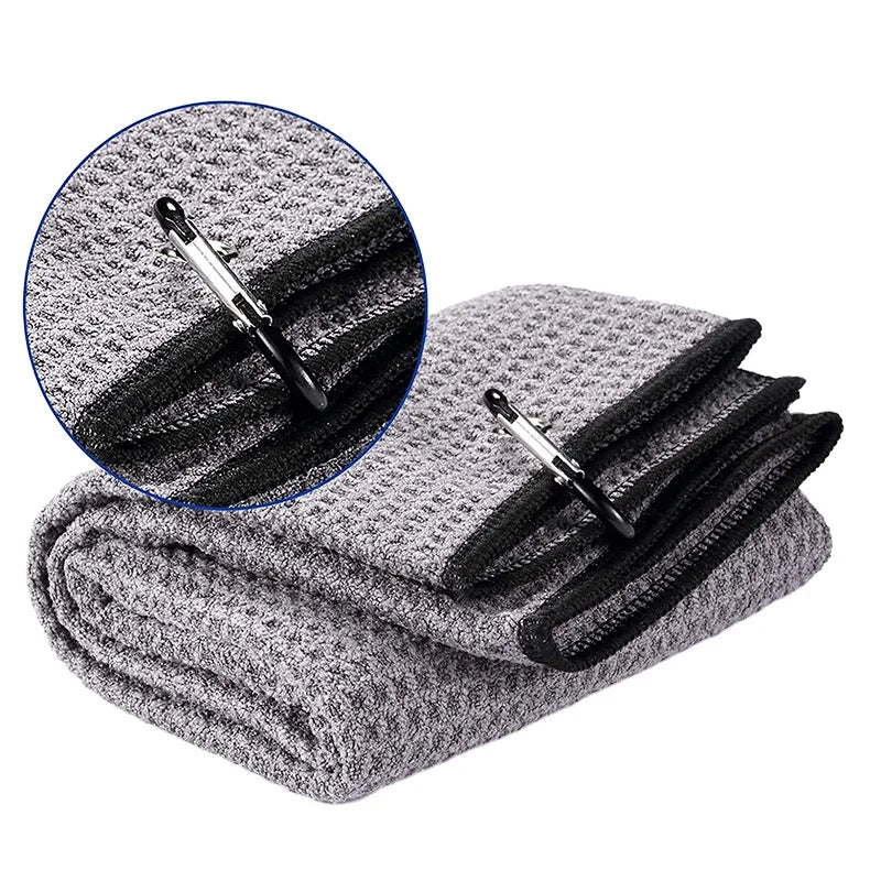Factory Direct Customizable Microfiber Waffle Pattern Golf Towel Striped Woven Towel Direct Supply