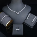 High Quality Luxury Cubic Zirconia 4-piece Jewelry Set Fashion Bling Party Wedding Bridal Jewelry Sets