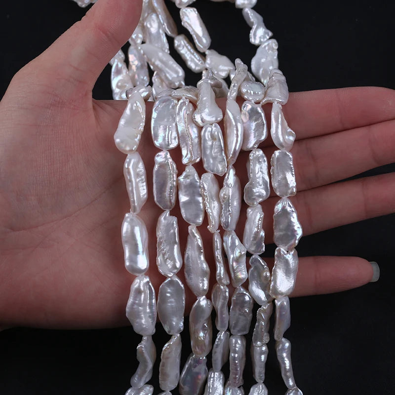 Wholesale 10-11mm Biwa Pearl Natural Baroque Freshwater Pearls Strand for DIY Necklace/Bracelet