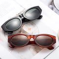 Trendy Retro Oval Polarized Sunglasses Small Retro Yellow Pink Gray Frame Acetate Lenses Light Weight Printed Logo Lentes De Sol