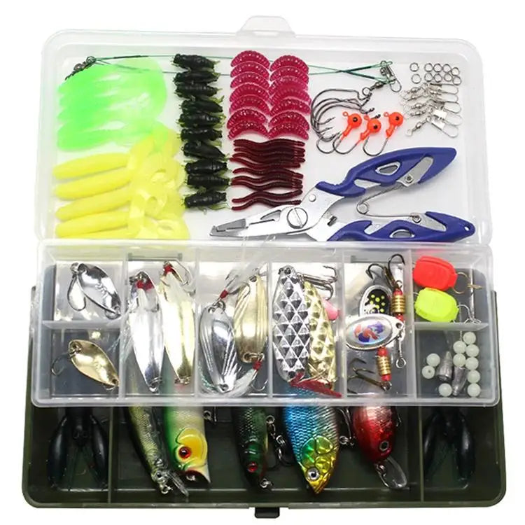 77pcs 120pcs Fishing Lure Set ABS Material Tackle Boxes Lead and Metal Soft Plastic Freshwater Lures Pike Target Species