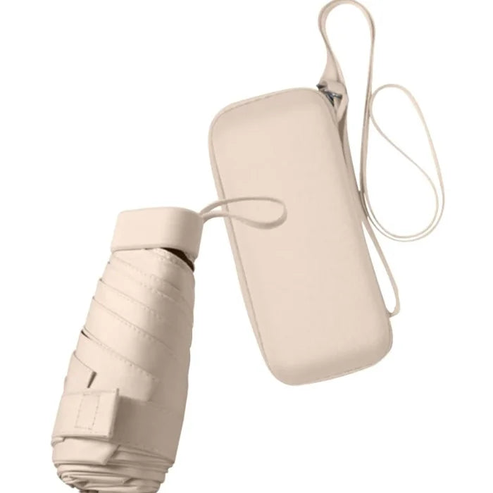 UV Production Sunscreen Umbrellas With Case Lady Mini Capsule Umbrella Girls Portable Pocket 5 Folding Umbrella