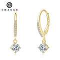 Lab Diamond VVS1 Moissanite Four Claws Drop Hoop 5mm 0.5ct Moissanite 925 Sterling Silver Classic Simple White Earring