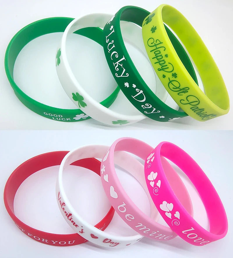 Promotional Eco-friendly Advertising Christmas Holiday Gifts Custom Logo Wrist Band Silicone Bracelet Rubber Wristbands