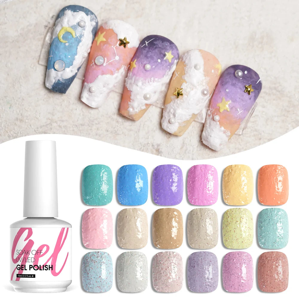 MissGel Sand Rock Color Gelpolish UV Nail Polish Organic 15ml Esmaltes Semipermanentes