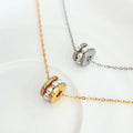 Elegant Dainty 18K Gold Plated Stainless Steel Fine Jewelry Zircon Pearl Ring Pendant Trendy Oval Chain Necklaces Parties