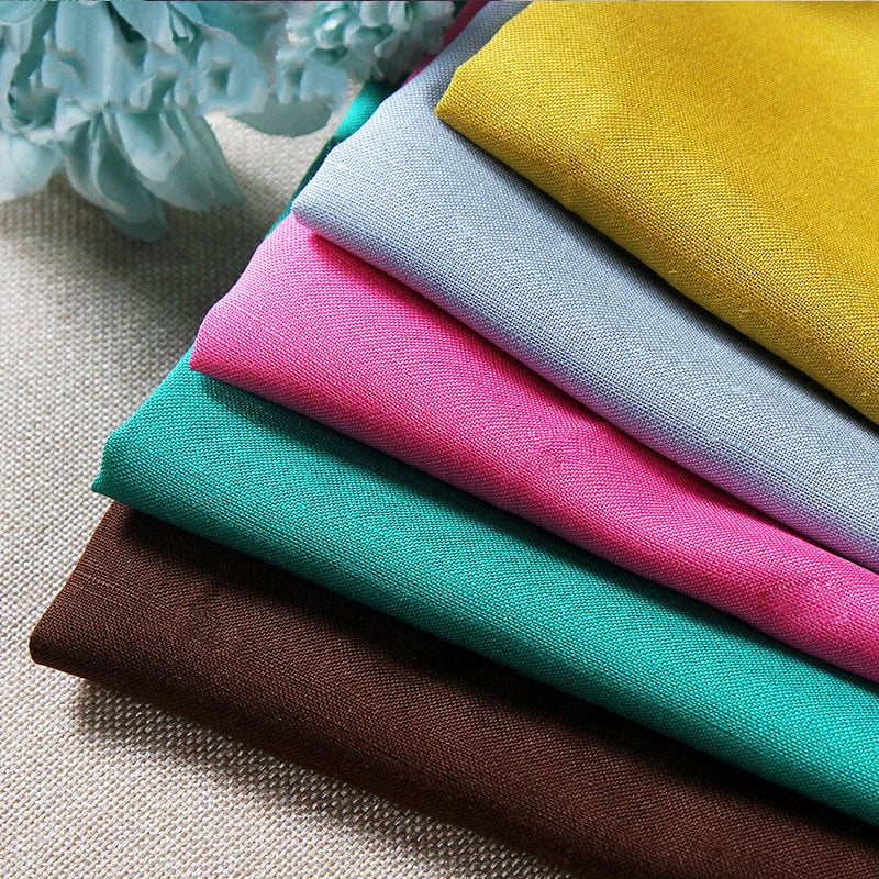 New Fashion Linen Plain Weave Clothing Solid Color Thickened Fabric in Stock 100% Linen Fabric