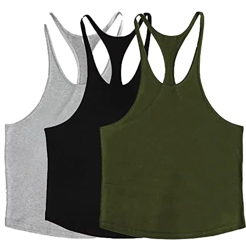 Men's Pure Color I-Shaped Training Vest Men's Loose Fitness Muscle Sports Tank Top Men's Custom Bodybuilding Vest
